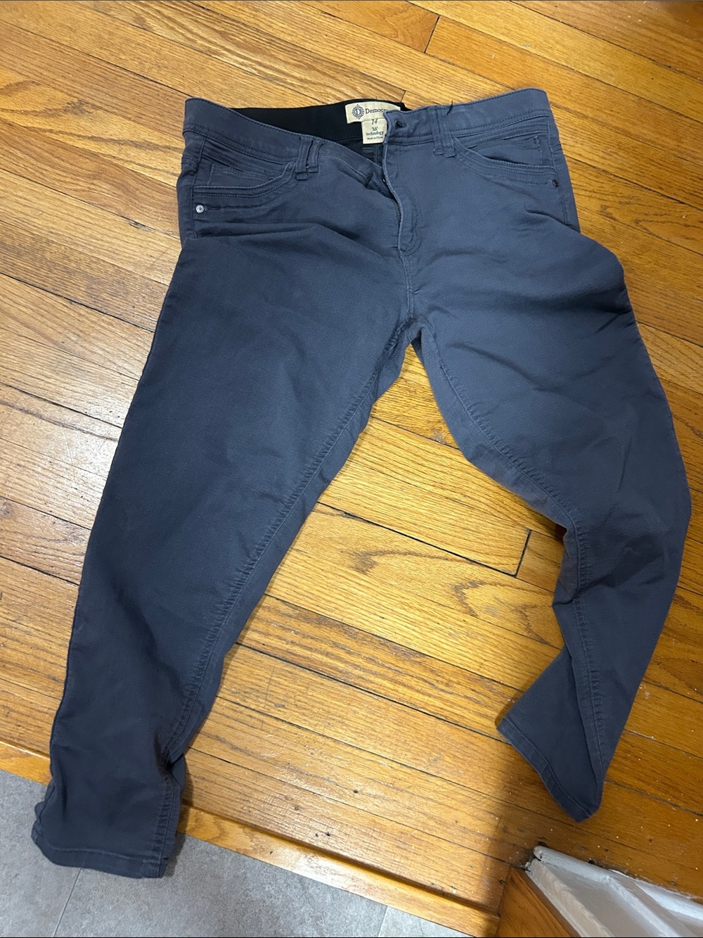 Democracy Black Pants with Cream Label